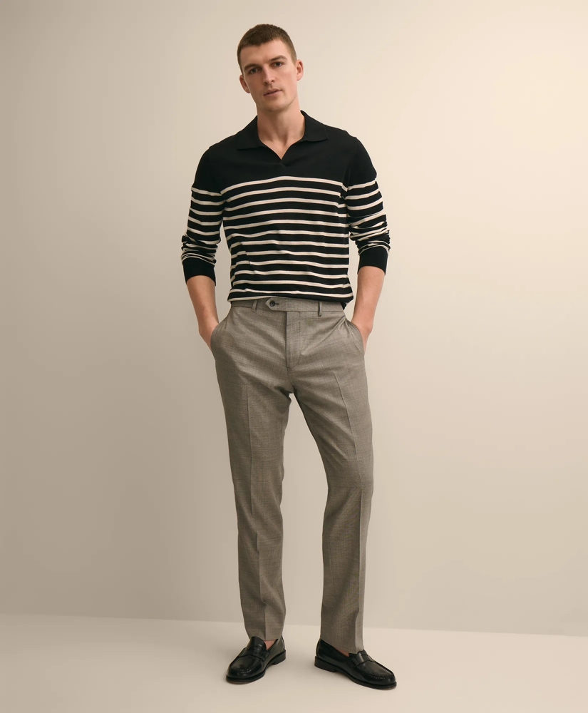 Classic Fit Wool Blend Plain Front 1818 Trousers, image 1