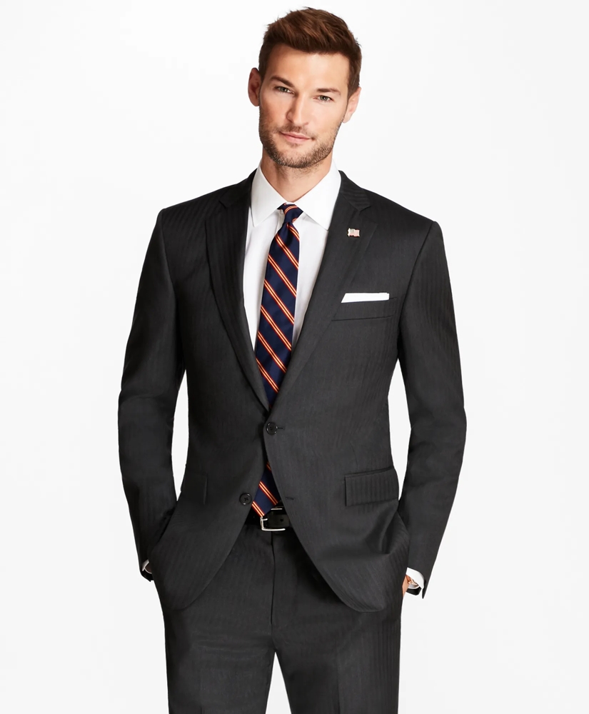 Classic Fit Grey Herringbone 1818 Suit, image 2
