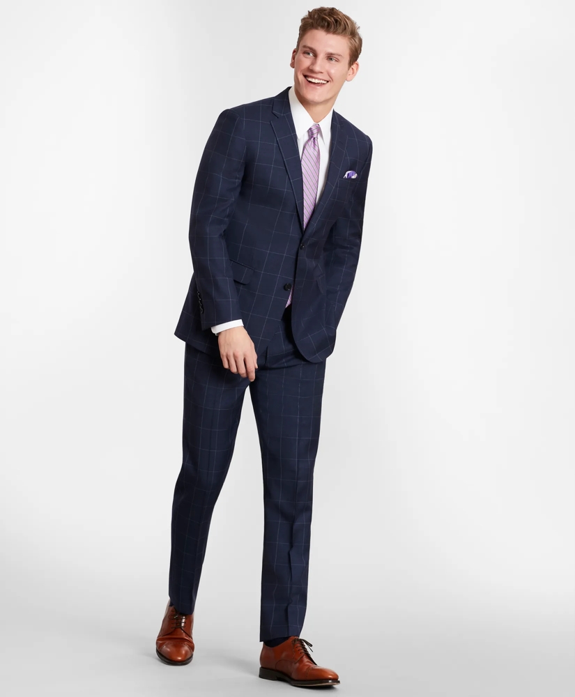 Brooks Brothers Milano-Fit Windowpane Wool Twill Suit Jacket, image 2