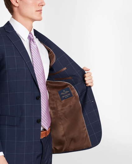 Brooks Brothers Milano-Fit Windowpane Wool Twill Suit Jacket, image 4