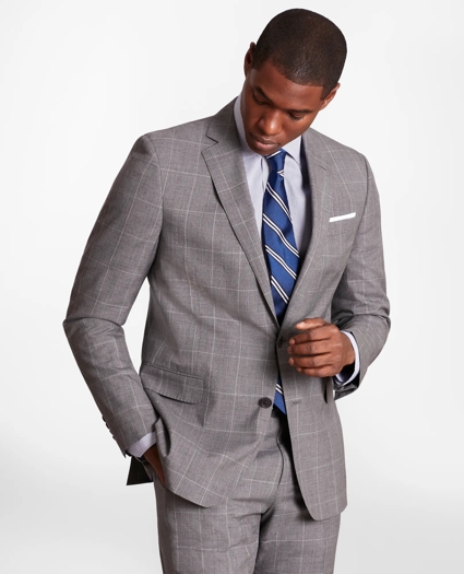 BrooksGate™ Regent-Fit Windowpane Wool Suit Separates