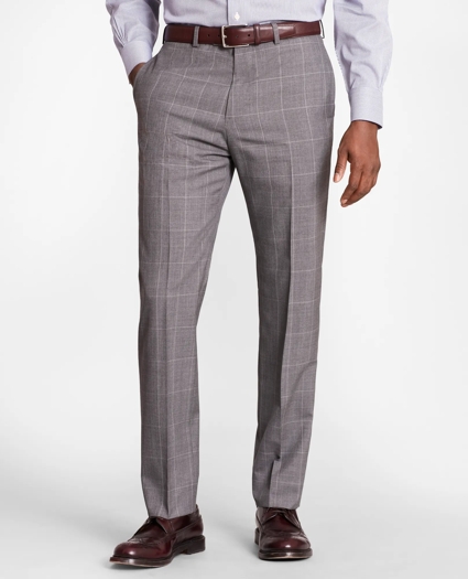 Brooks Brothers Regent-Fit Windowpane Wool Suit Pants, image 1