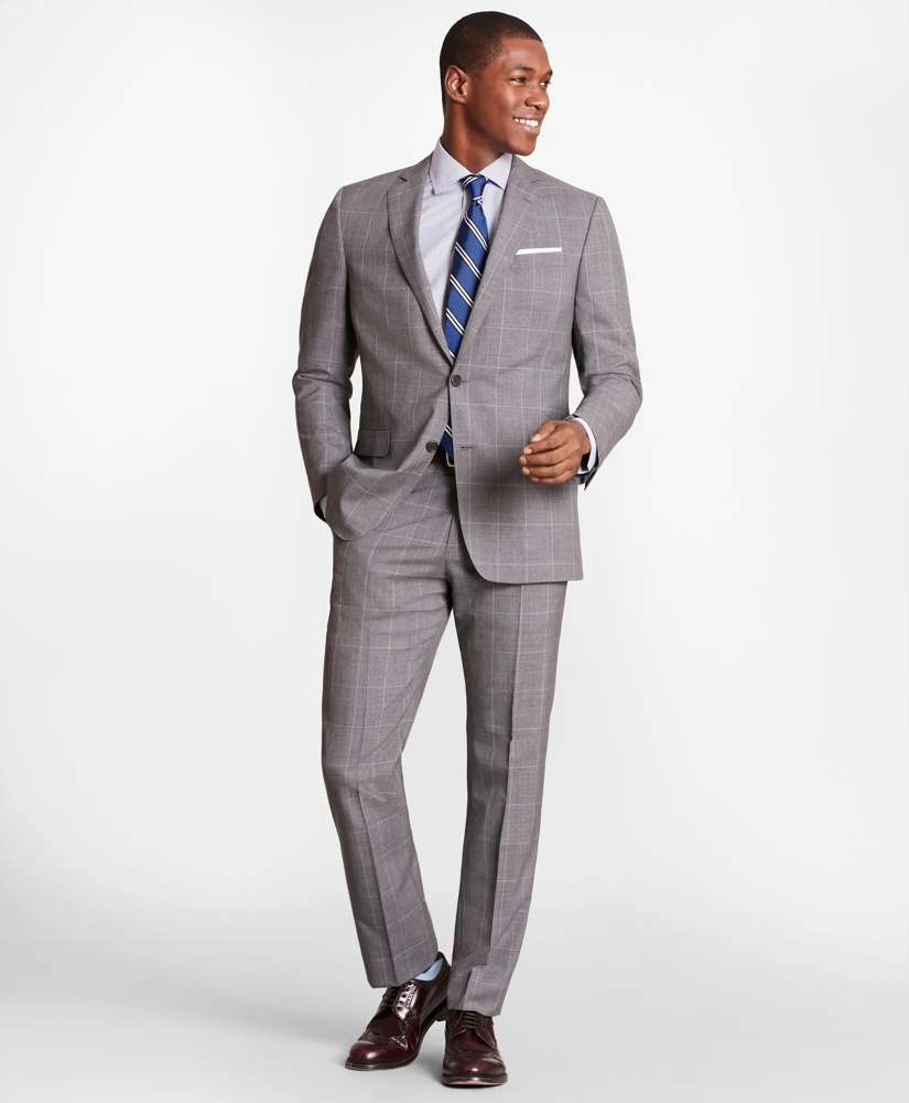 Brooks Brothers Regent-Fit Windowpane Wool Suit Pants Brooks Brothers Regent-Fit Windowpane Wool Suit Pants