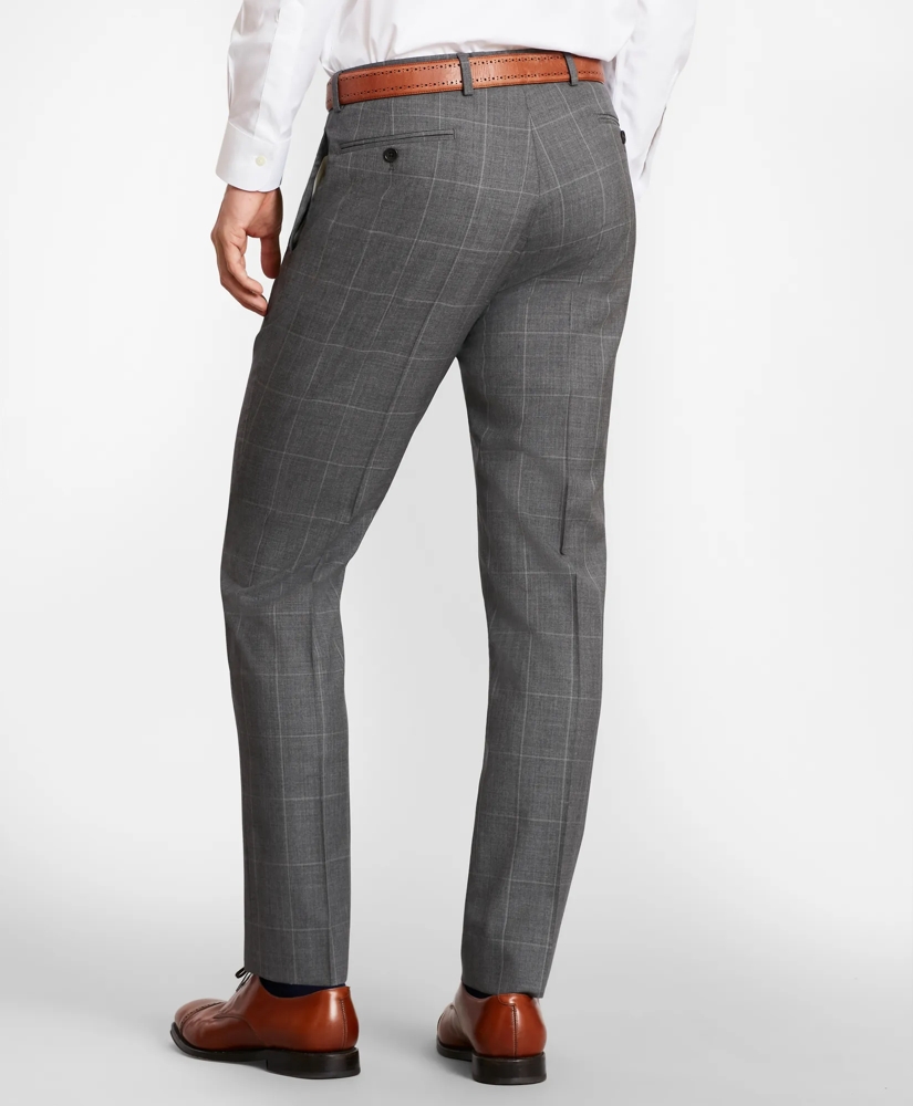 Brooks Brothers Milano-Fit Windowpane Wool Suit Pants, image 3