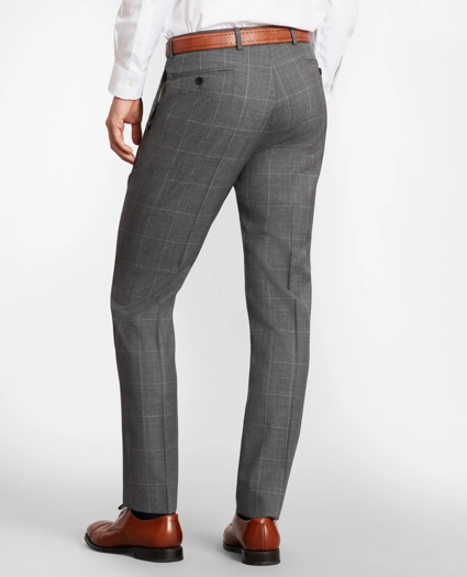 Brooks Brothers Milano-Fit Windowpane Wool Suit Pants, image 3