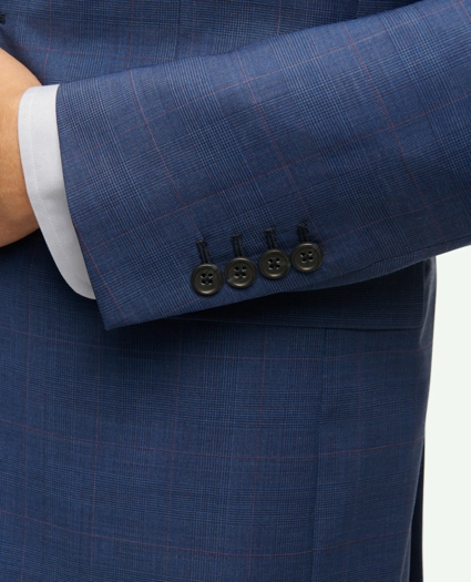 Slim Fit Wool Overcheck 1818 Suit, image 4
