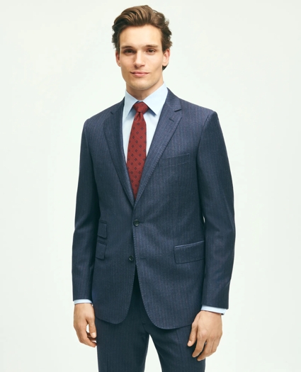 Classic Fit Stretch Wool Flannel Pinstripe 1818 Suit, image 4