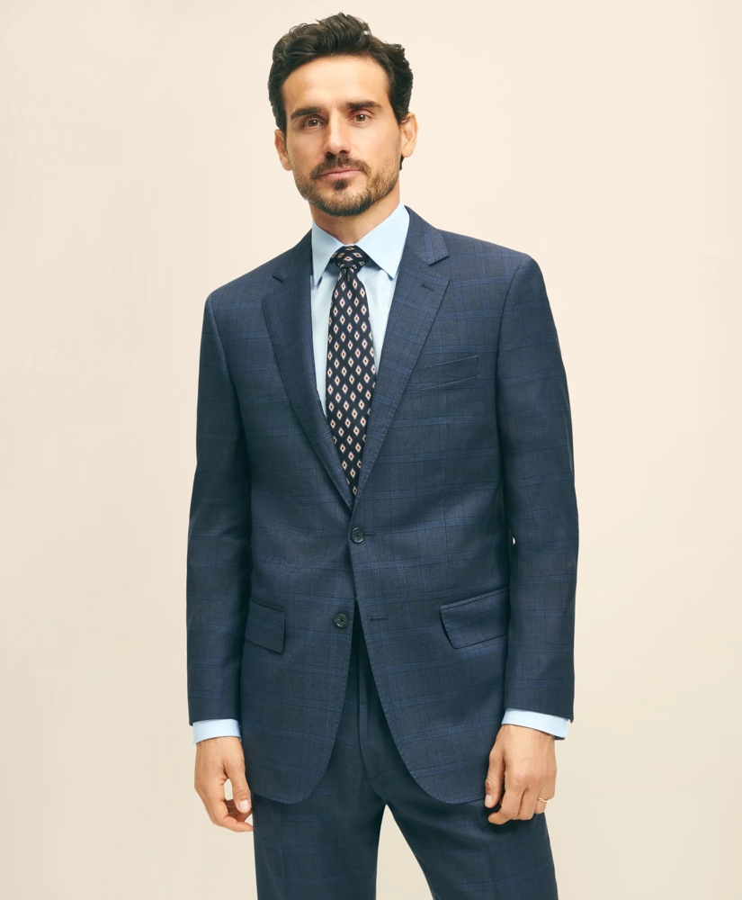 Traditional Fit Wool Checked 1818 Suit, image 3