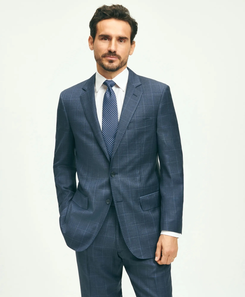 Traditional Fit Wool Windowpane 1818 Suit, image 3