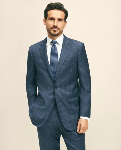 Traditional Fit Wool Windowpane 1818 Suit, image 1