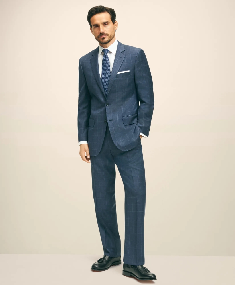 Traditional Fit Wool Windowpane 1818 Suit, image 2