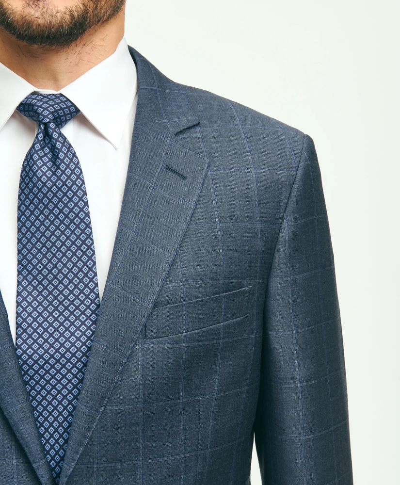 Traditional Fit Wool Windowpane 1818 Suit, image 4