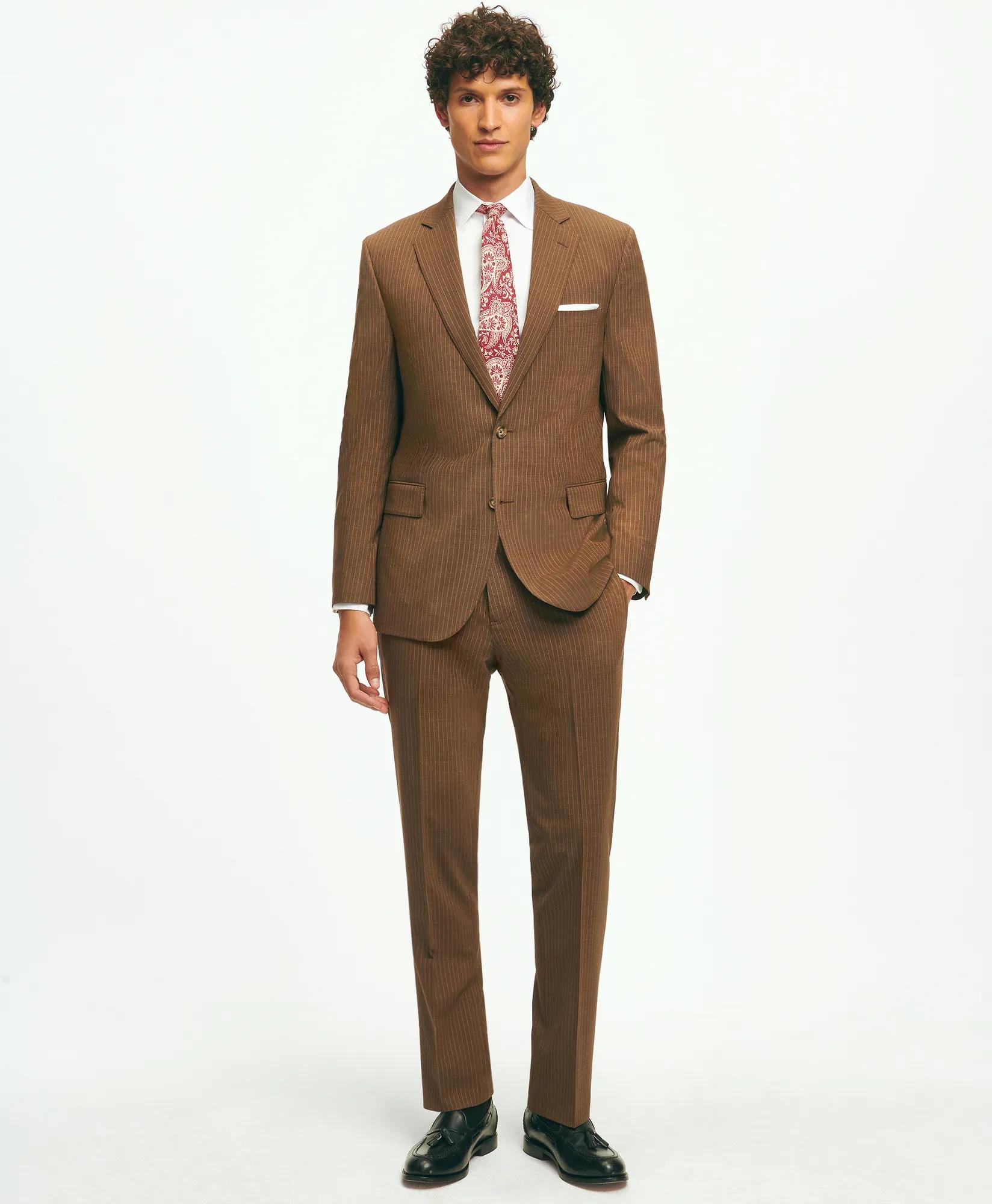 Classic Fit Stretch Wool Pinstripe 1818 Suit