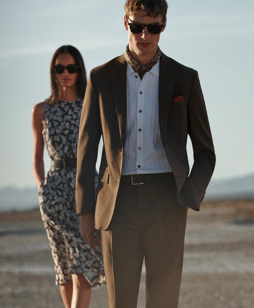 Classic Fit Stretch Wool Pinstripe 1818 Suit, image 6