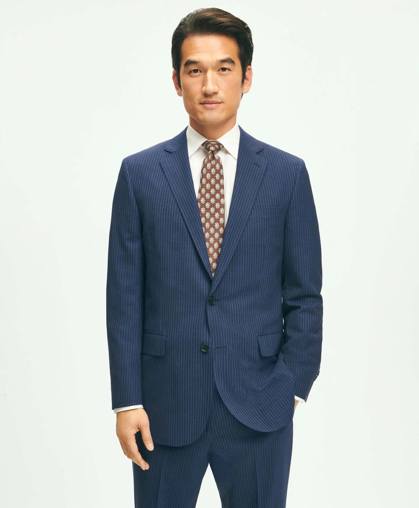Explorer Collection Classic Fit Wool Pinstripe Suit Jacket