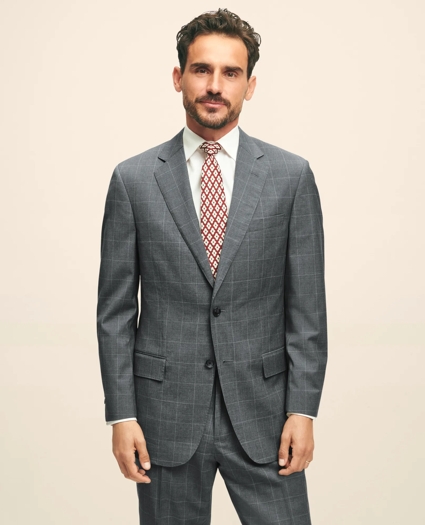 Traditional Fit 1818 Windowpane Suit In Wool, image 1