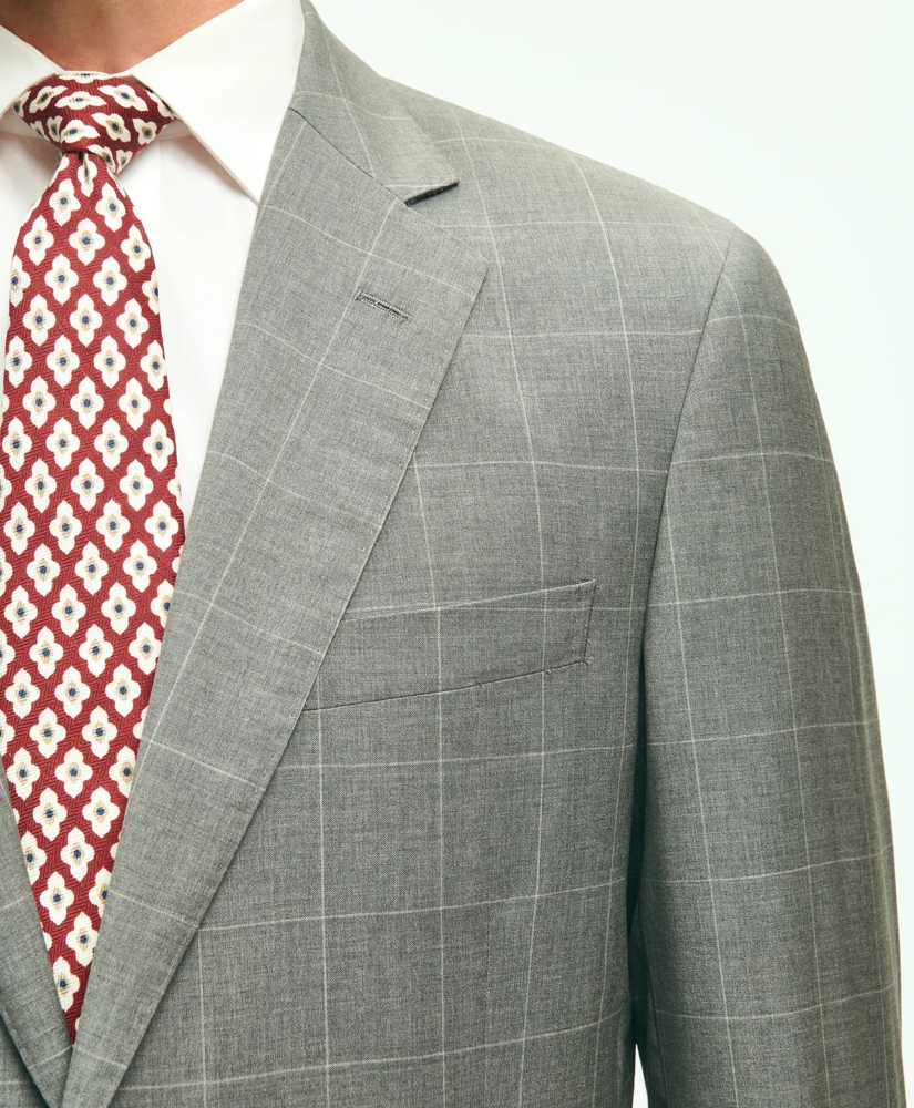 Traditional Fit 1818 Windowpane Suit In Wool, image 3