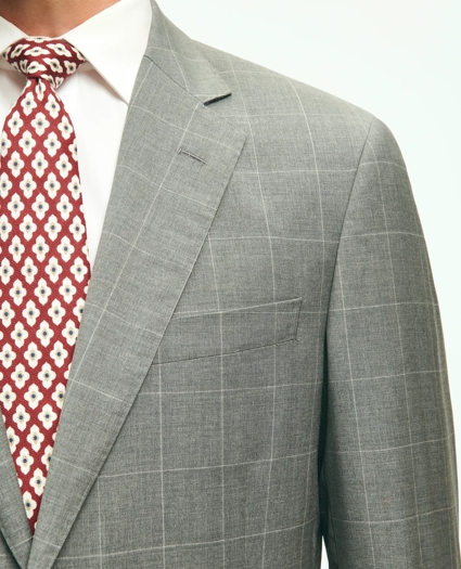 Traditional Fit 1818 Windowpane Suit In Wool, image 3