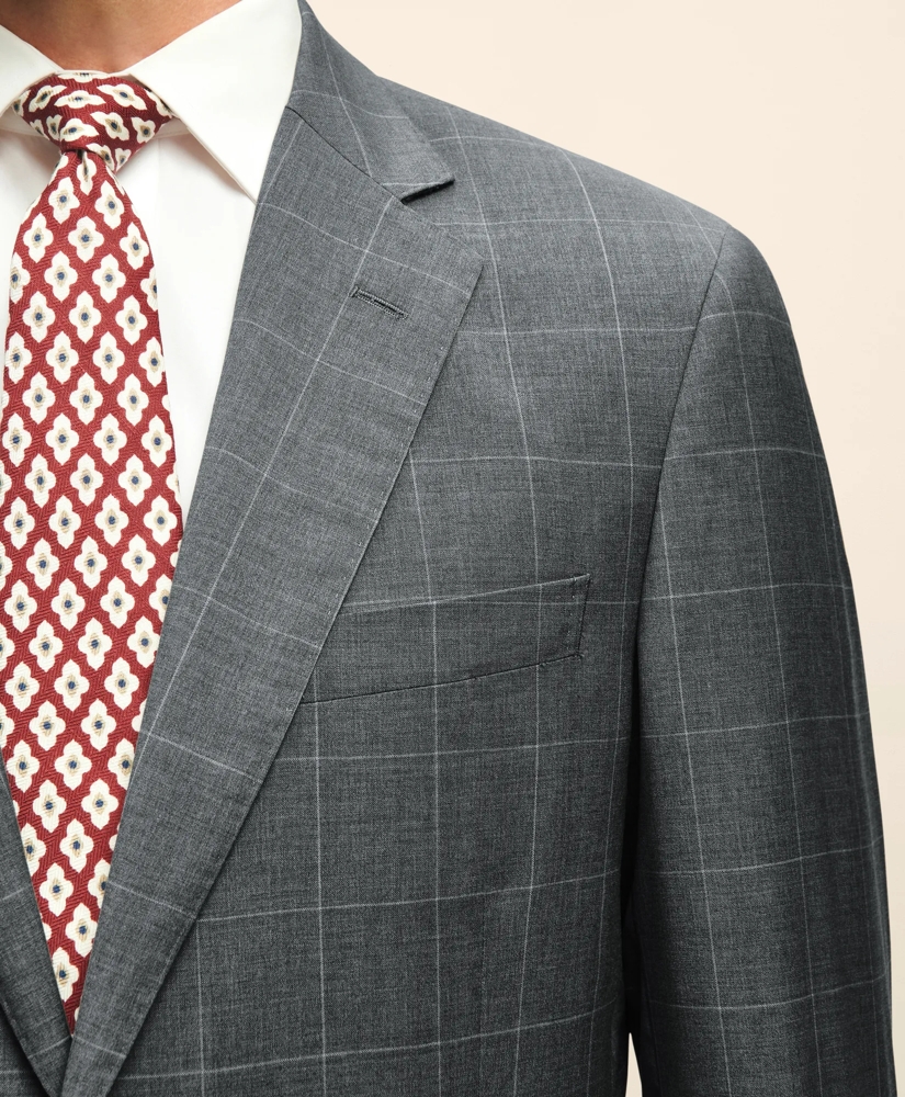 Traditional Fit 1818 Windowpane Suit In Wool, image 3