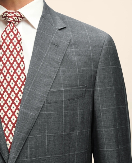 Traditional Fit 1818 Windowpane Suit In Wool, image 3