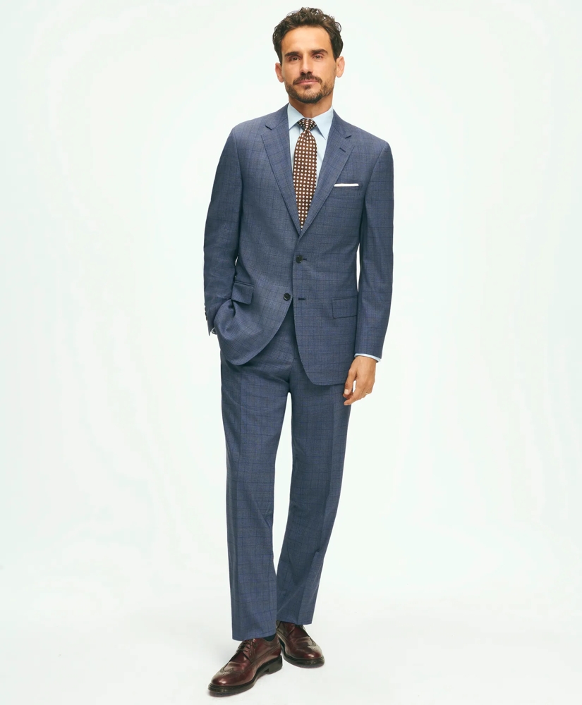 Traditional Fit Wool Checked 1818 Suit, image 2