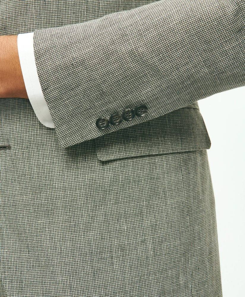 Classic Fit 1818 Houndstooth Suit In Linen-Wool Blend