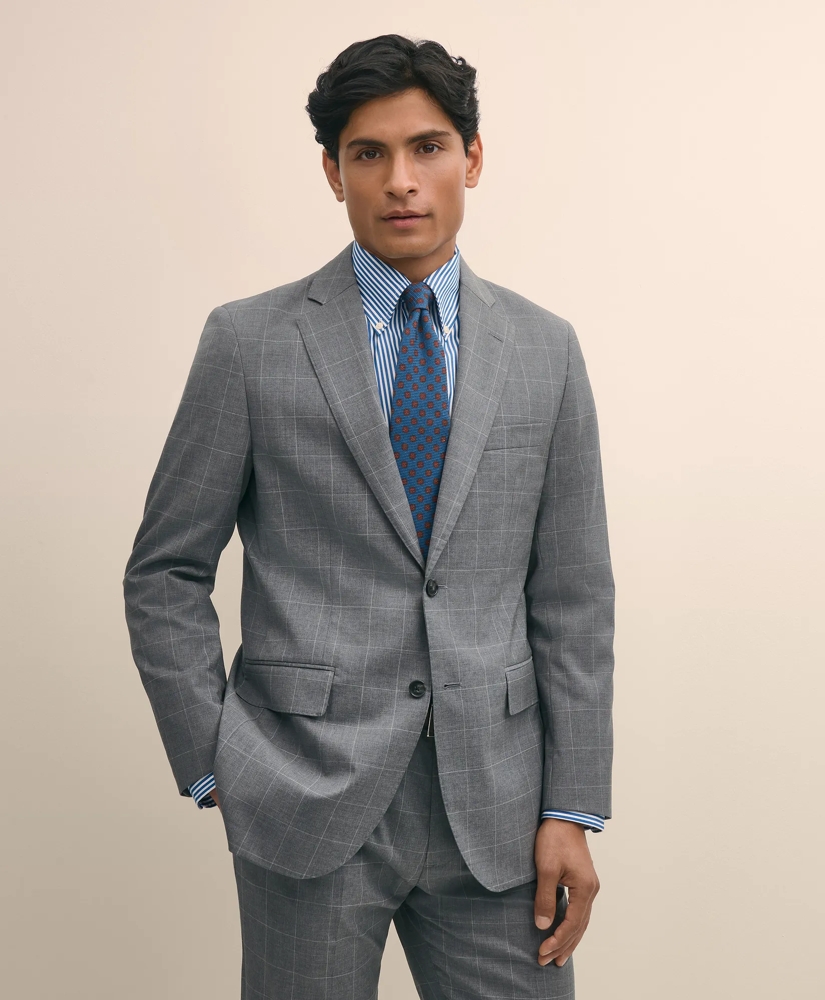 Slim Fit 1818 Windowpane Suit In Wool, image 2
