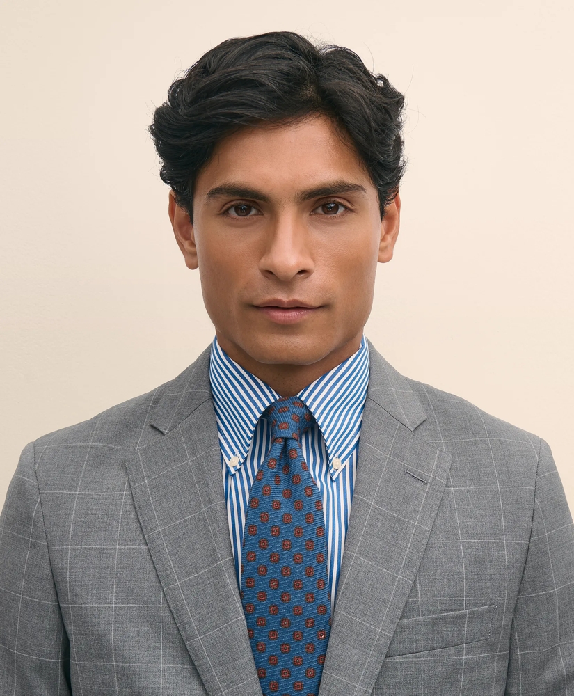 Slim Fit 1818 Windowpane Suit In Wool, image 4