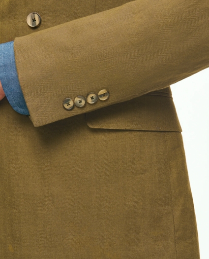 Slim Fit Linen Herringbone Double-Breasted Suit Jacket, image 5