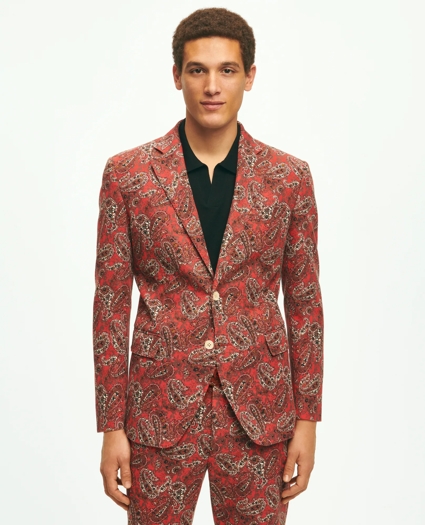 Slim Fit Paisley Suit Jacket In Cotton Blend, image 1