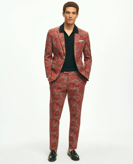 Slim Fit Paisley Suit Jacket In Cotton Blend, image 2