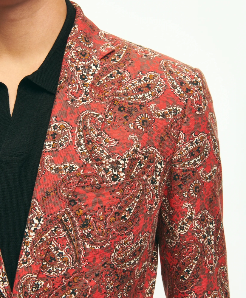 Slim Fit Paisley Suit Jacket In Cotton Blend, image 4