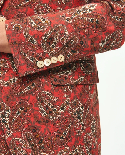 Slim Fit Paisley Suit Jacket In Cotton Blend, image 5