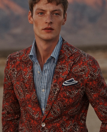 Slim Fit Paisley Suit Jacket In Cotton Blend, image 6