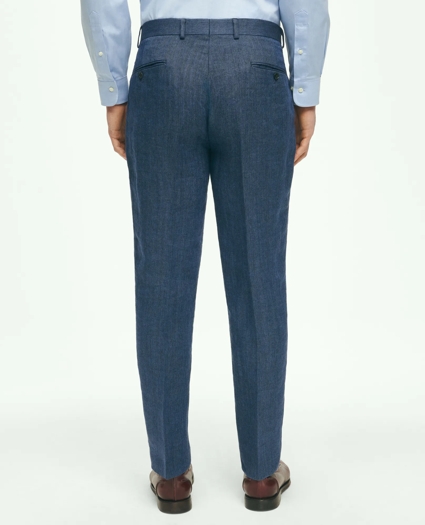 Slim Fit Linen-Blend Herringbone Suit Pants, image 2