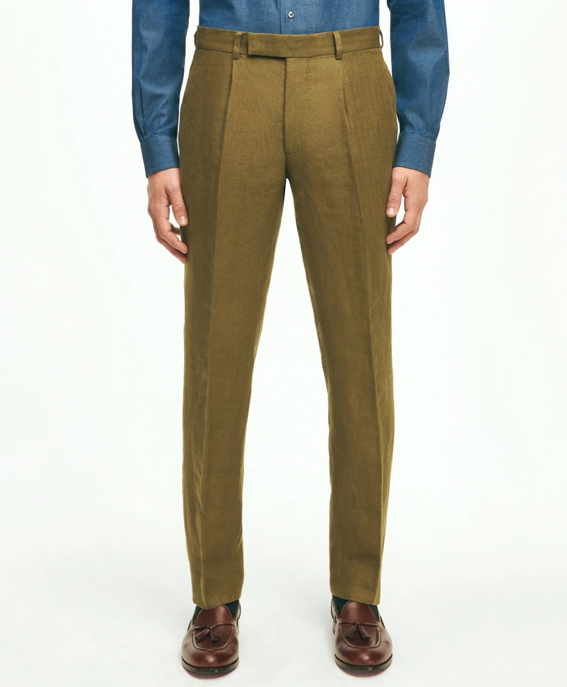 Slim Fit Linen Herringbone Suit Pants, image 1