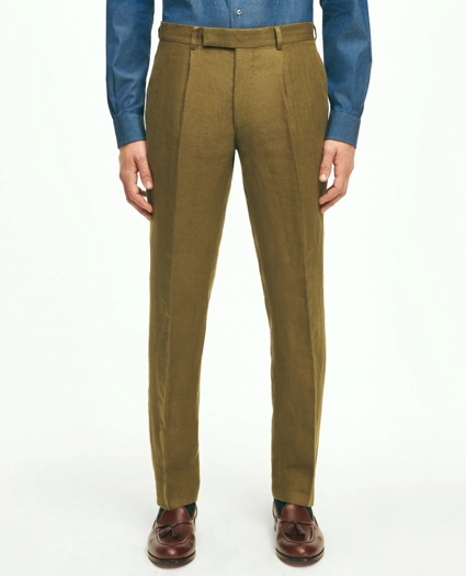 Slim Fit Linen Herringbone Suit Pants, image 1