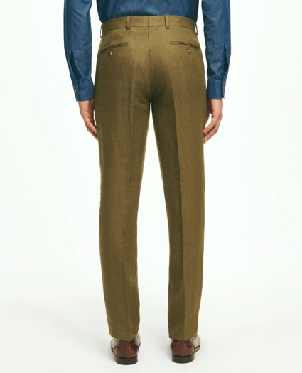 Slim Fit Linen Herringbone Suit Pants, image 3