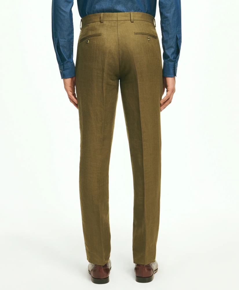 Slim Fit Linen Herringbone Suit Pants