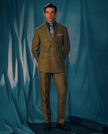 Slim Fit Linen Herringbone Suit Pants, image 2