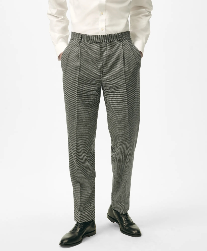 Slim Fit Houndstooth Wool-Cashmere Suit Pants