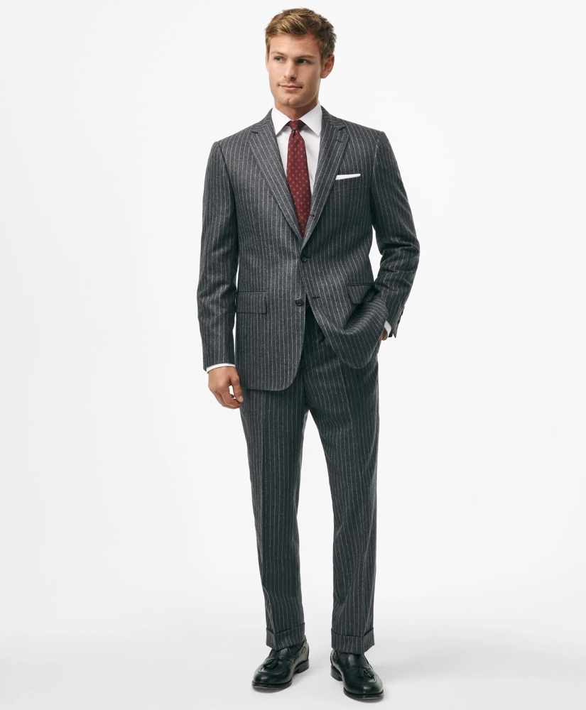 Classic Fit Wool Cashmere Flannel Pinstripe 1818 Suit, image 1