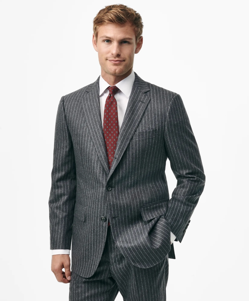 Classic Fit Wool Cashmere Flannel Pinstripe 1818 Suit, image 2