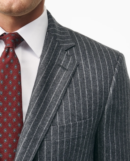 Classic Fit Wool Cashmere Flannel Pinstripe 1818 Suit, image 4