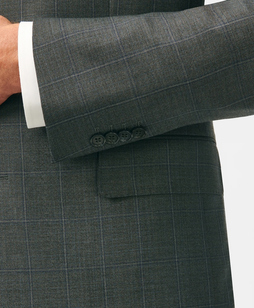 Classic Fit Wool Windowpane 1818 Suit, image 5