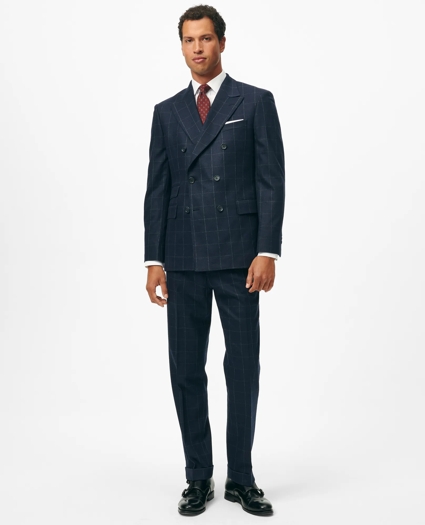 Classic Fit Wool Cashmere Flannel Windowpane 1818 Suit, image 1