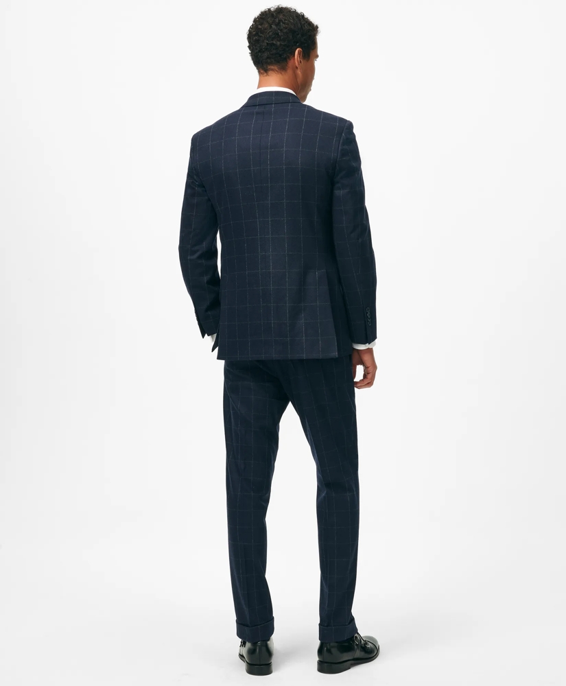 Classic Fit Wool Cashmere Flannel Windowpane 1818 Suit, image 3