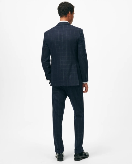 Classic Fit Wool Cashmere Flannel Windowpane 1818 Suit, image 3