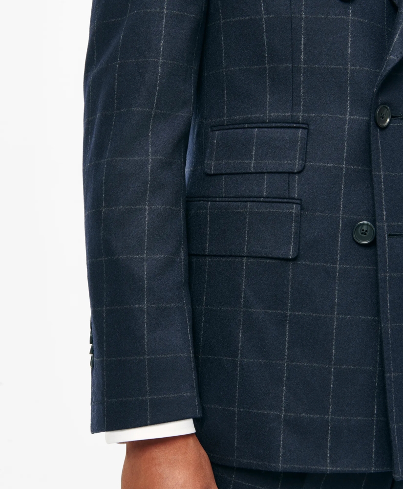 Classic Fit Wool Cashmere Flannel Windowpane 1818 Suit, image 4
