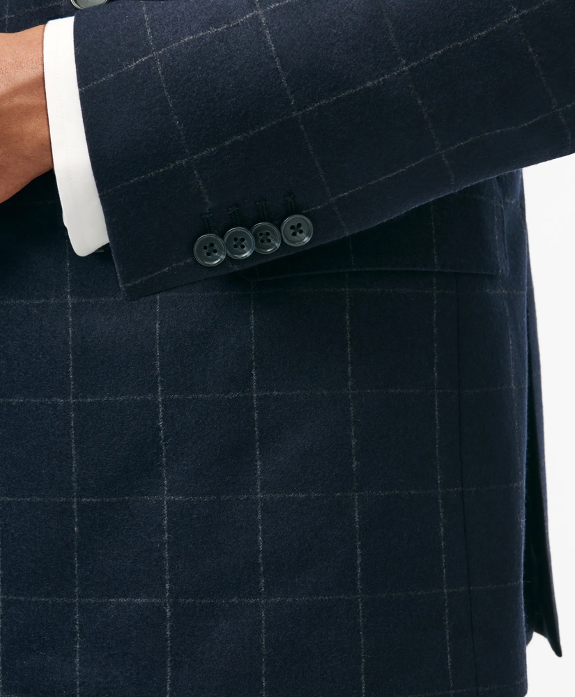 Classic Fit Wool Cashmere Flannel Windowpane 1818 Suit, image 5